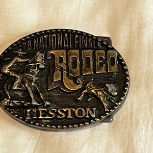 VINTAGE 1978 Hesston National Finals Rodeo Belt Buckle—4th edition collectors